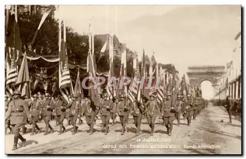 Cartes postales Militaria Les fetes de la victoire 14 juillet 1919 Armee americaine