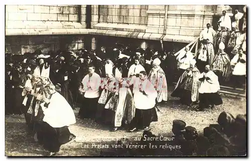 Cartes postales Paris Octobre 1919 Sacre Coeur Montmartre Les prelats vont venerer les reliques