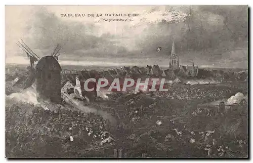 Cartes postales Militaria La grande guerre 1914 Tableau de la bataille Moulin