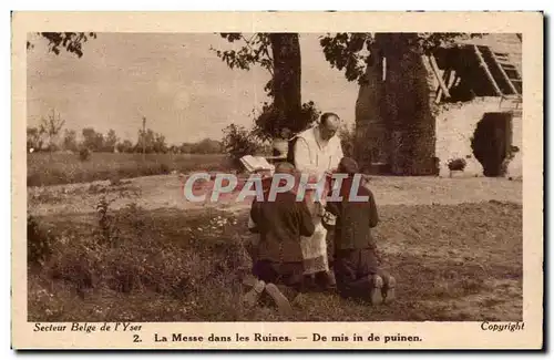 Cartes postales Militaria La grande guerre 1914 Secteur belge d Ypres La messe dans les ruines