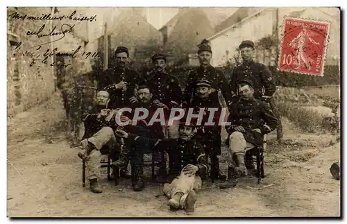 CARTE PHOTO Cosne Nievre Militaria Guerre de 1911 Soldats
