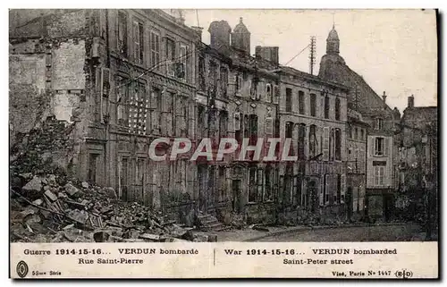 Ansichtskarte AK Militaria Verdun bombarde Rue Saint Pierre