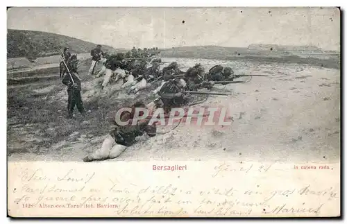 Cartes postales Militaria Soldats Bersaglieri