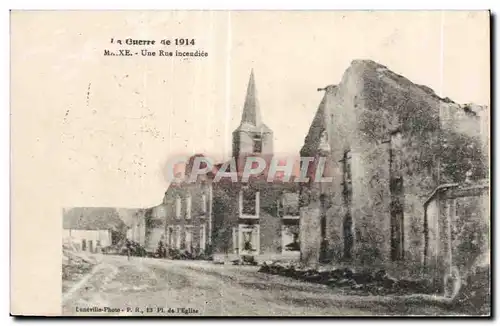 Cartes postales Militaria La grande guerre 1914 Maixe Une reu incendiee