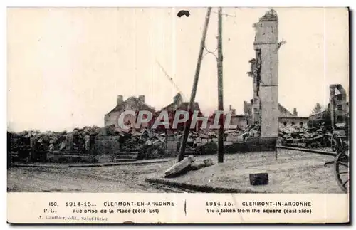 Ansichtskarte AK Militaria La grande guerre 1914 Clermont en Argonne Vue prise de la place