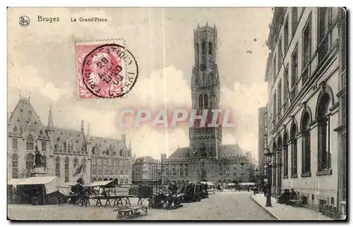 Ansichtskarte AK Belgique Bruges la grand place