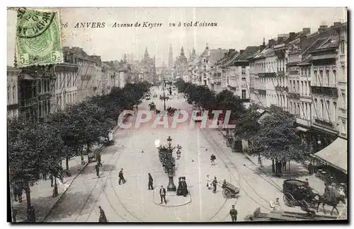 Cartes postales Belgique Anvers Avenue de Keyser vu a vol d oiseau