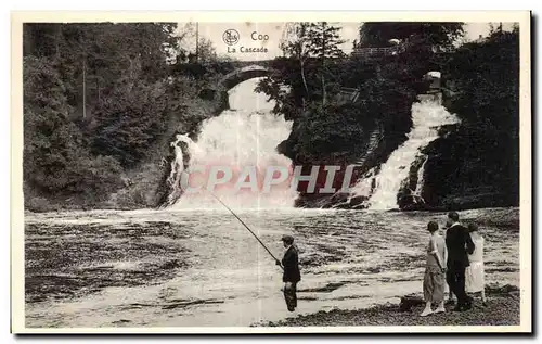 Ansichtskarte AK Belgique Coo Cascade Pecheur