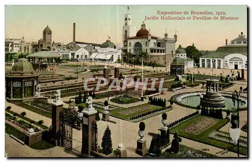 Ansichtskarte AK Belgique Bruxelles Exposition 1910 Jardin hollandais et pavillon de Monaco