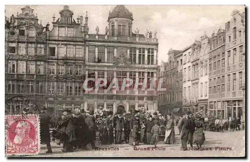 Ansichtskarte AK Belgique Bruxelles Grand place Marche aux fleurs