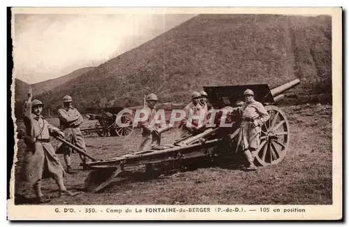 Ansichtskarte AK Militaria Camp de la Fontaine du Berger 105 en position