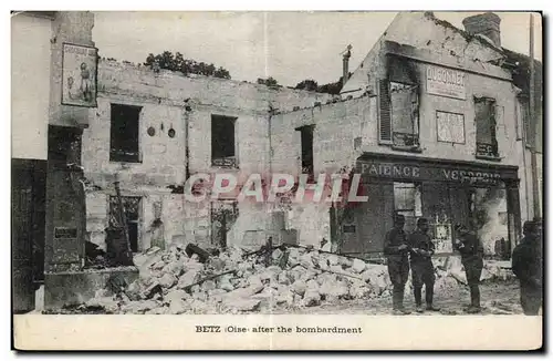 Cartes postales Militaria Betz apres le bombardement