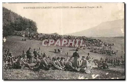 Cartes postales Militaria Guerre 1914 Souvenir des grande manoeuvres Rassemblement des troupes