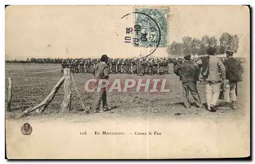 Cartes postales Militaria En manoeuvres Cessez le feu