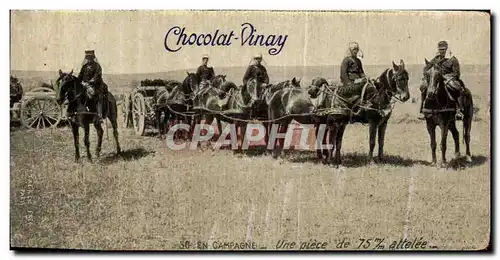 Ansichtskarte AK Militaria Chevaux materiel Publicite Chocolat Vinay