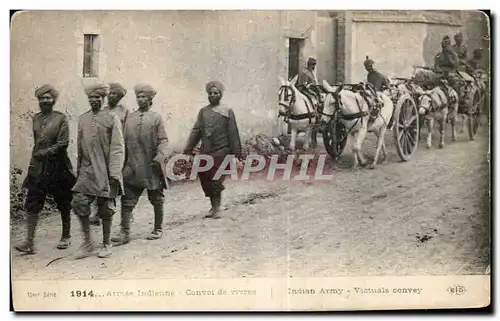 Cartes postales Militaria Armee indienne Convoi de vivres