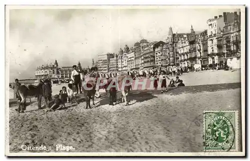 Cartes postales Belgique Ostende La plage Ane donkey