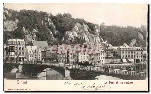 Cartes postales Belgique Dinant Le pont et les rochers
