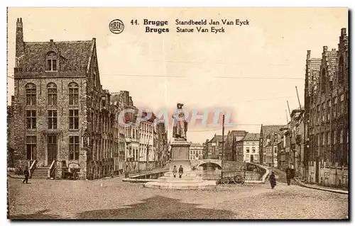 Cartes postales Belgique Brugge Statue Van Eyck