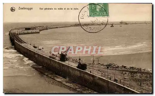 Cartes postales Belgique zeebrugge Vue generale du Mole et la rade