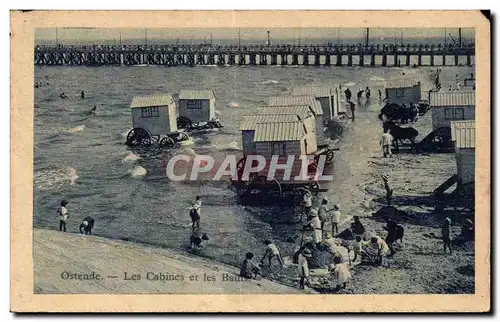 Cartes postales Belgique Ostende Les cabines et les bains