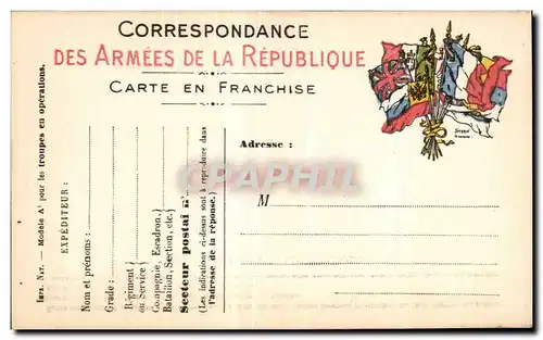 Militaria Carte en Francaise Correspondance des armees Neuve