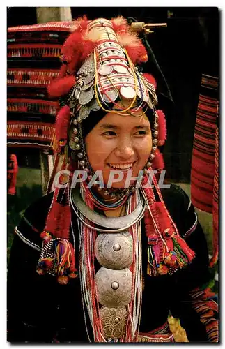 Cartes postales Thai hill tribe Kkoh beauty in her native costume North Thailand Folklore Costume