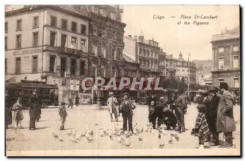 Belgium - Belgique - Belgien - Liege - Place St Lambert et les Pigeons - Ansichtskarte AK