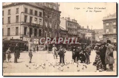 Belgium - Belgique - Belgien - Liege - Place St Lambert et les Pigeons - Cartes postales