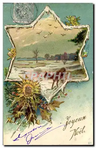 Cartes postales Fantaisie Joyeux Noel Biche Christmas