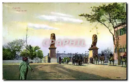 Cartes postales Egypt Egypte Le Caire Cairo Pont du Nil Lion