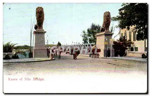 Ansichtskarte AK Egypt Egypte Le Caire Cairo Kasre el Nile Bridge Lion