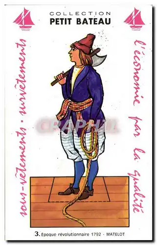 Carte decoupage Collection petit Bateau Epoque revolutionnaire 1792 Matelot Militaria