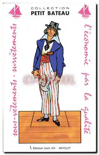 Carte decoupage Collection petit Bateau Epoque Louis XVI Matelot Marin Militaria