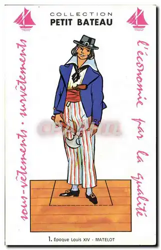 Carte decoupage Collection petit Bateau Epoque Louis XVI Matelot Marin Militaria