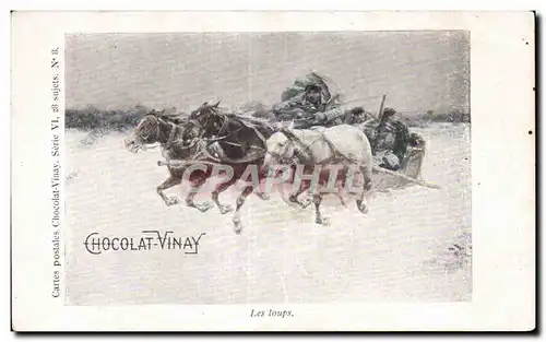 Cartes postales Publicite Chocolat Vinay Chevaux Horse