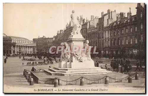 Ansichtskarte AK Bordeaux Le Monument Gambella et le Grand Theatre