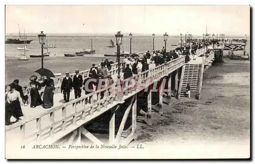 Cartes postales Arcachon Perspective de la Nouvelle Jetee