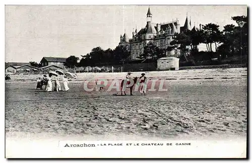 Ansichtskarte AK Arcachon La Plage Et Le Chateau De Ganne