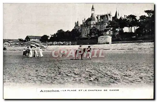 Cartes postales Arcachon La Plage Et Le Chateau De Ganne