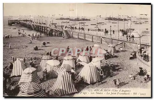 Ansichtskarte AK Arcachon La Plage Les Tentes La Jelee Promenade