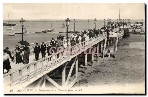 Cartes postales Arcachon Perspective de la Nouvelle Jetee