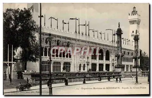 Cartes postales Exposition Maritime de Bordeaux Facade du Grand Palsis