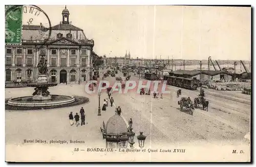 Cartes postales Bordeaux La Bourse et Quai Louis XVIII