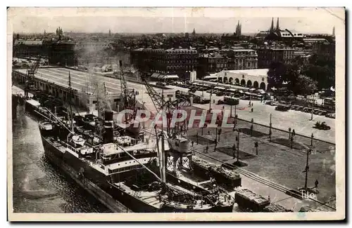 Cartes postales Port Autonome de Bordeaux Vapeur en dechargement devant les Nouveaux Jardins des Quinconces