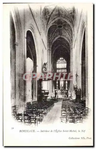 Cartes postales Bordeaux Interieur de I Eglise Saint Michel la Nef