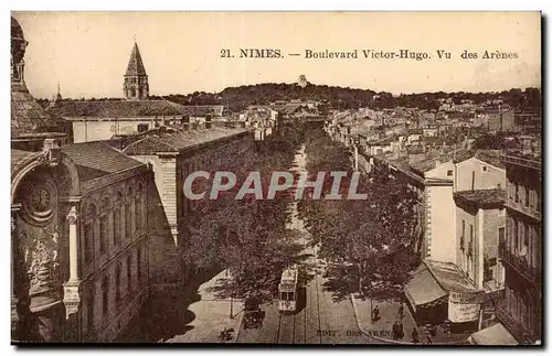 Cartes postales Nimes Boulevard Victor Hugo Vu des Arenes