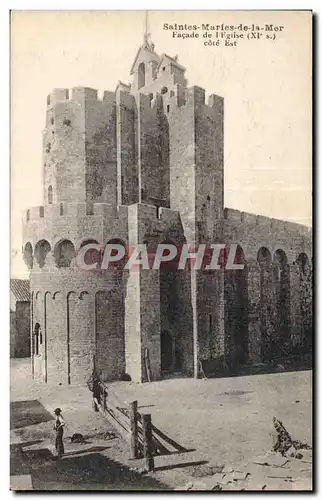 Cartes postales Saintes Maries de la Mer Facade de I Eglise