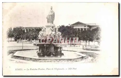 Ansichtskarte AK Nimes La Fontaine Pradier Place de I Esplanade