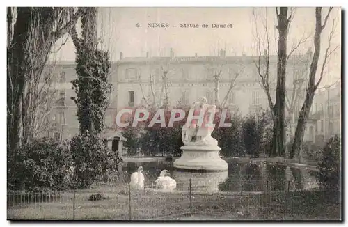 Cartes postales Nimes Statue de Daudet Cygne Swan